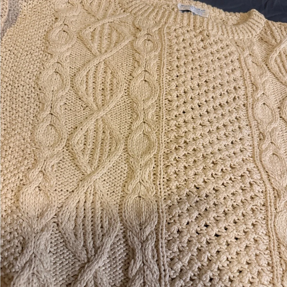 WinterSilks Women's Cable Knit Cream Sweater (2) - Picture 11 of 12